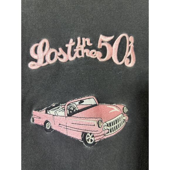 VTG Lost in the 50s T Shirt 2X Black Single Stitch USA Made Pink Convertible - Picture 2 of 9